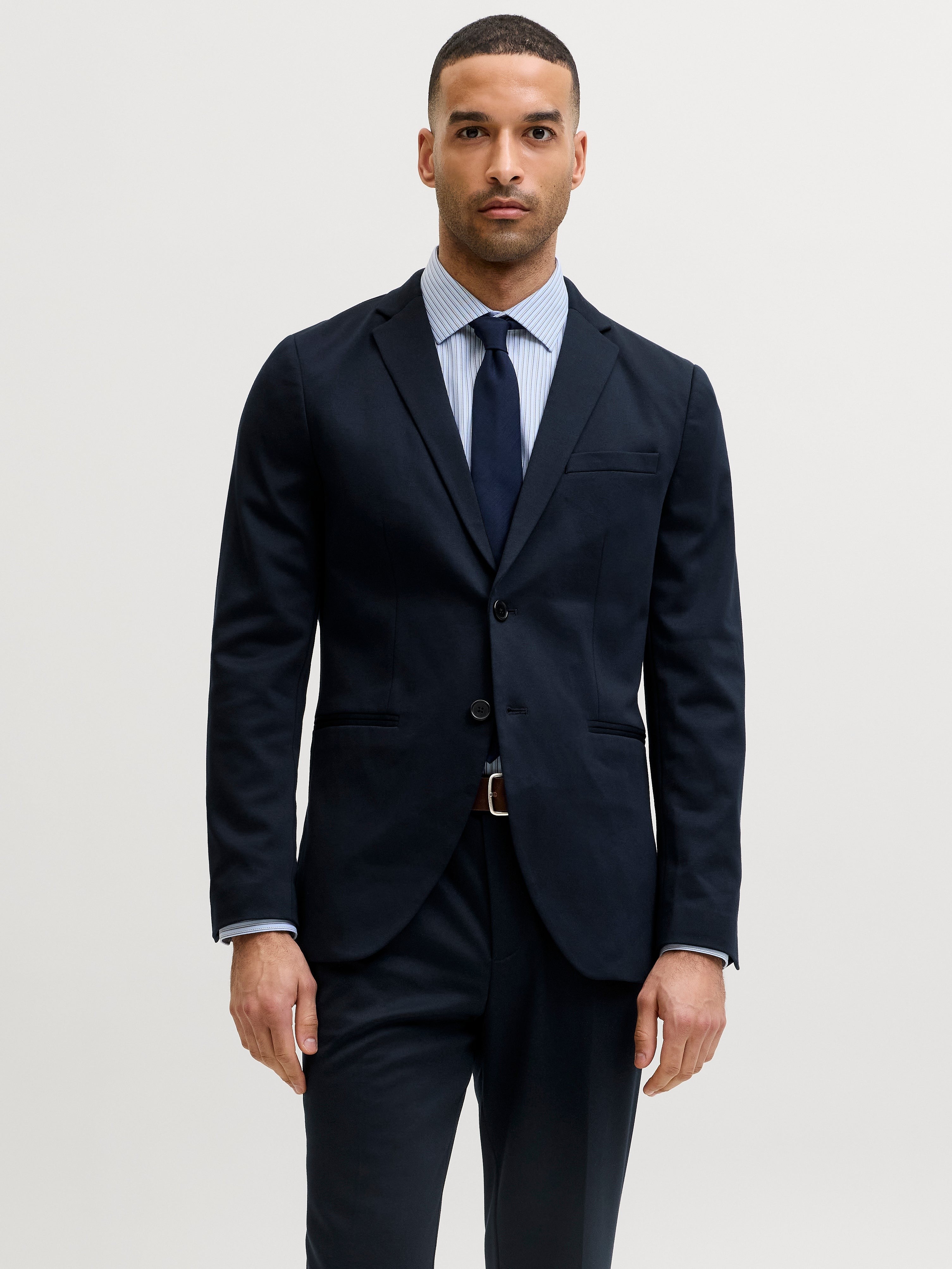 JACK & JONES JPRJAXON jersey blazer in dark navy - Image 1