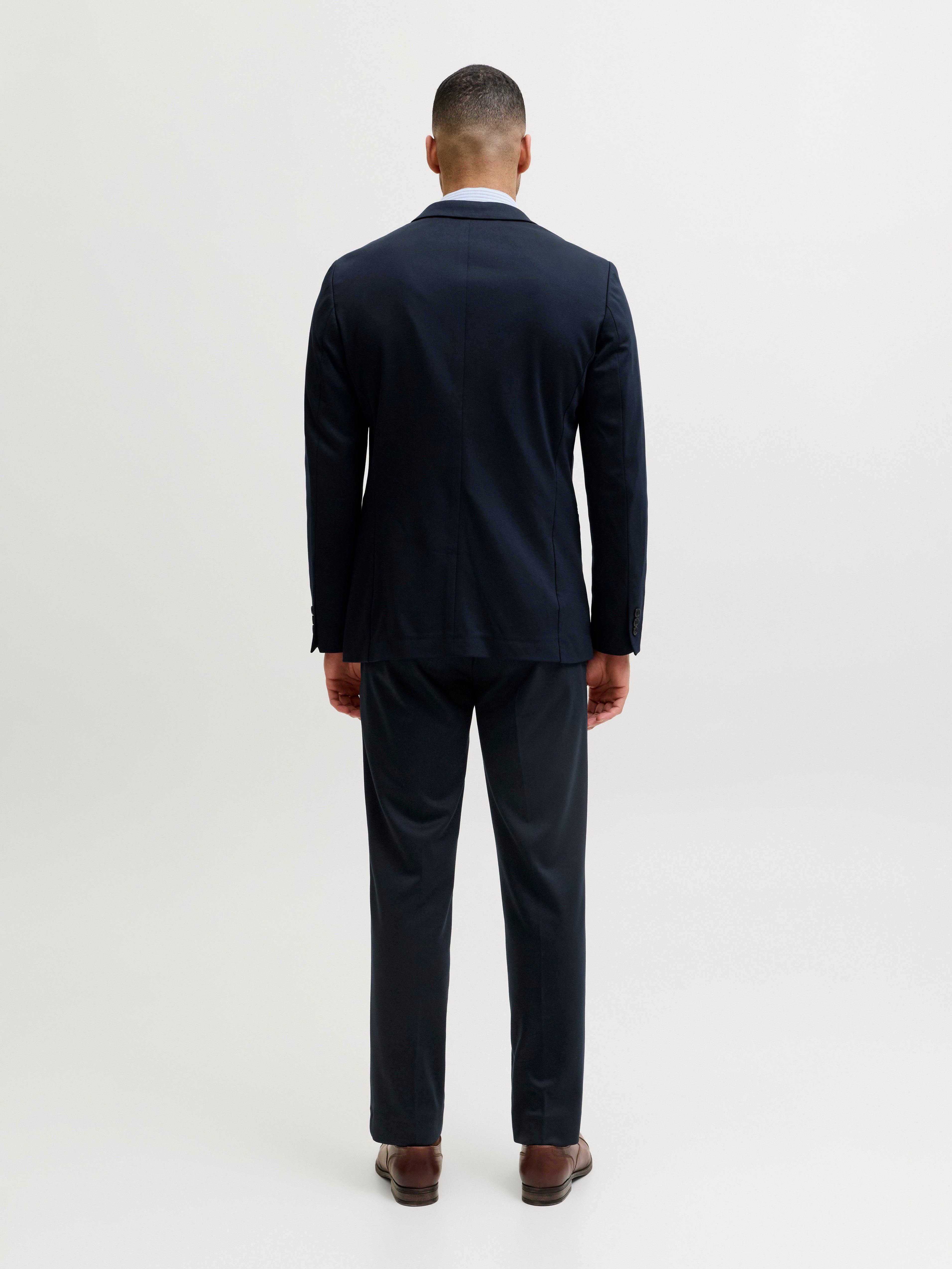 JACK & JONES JPRJAXON jersey blazer in dark navy - Image 2