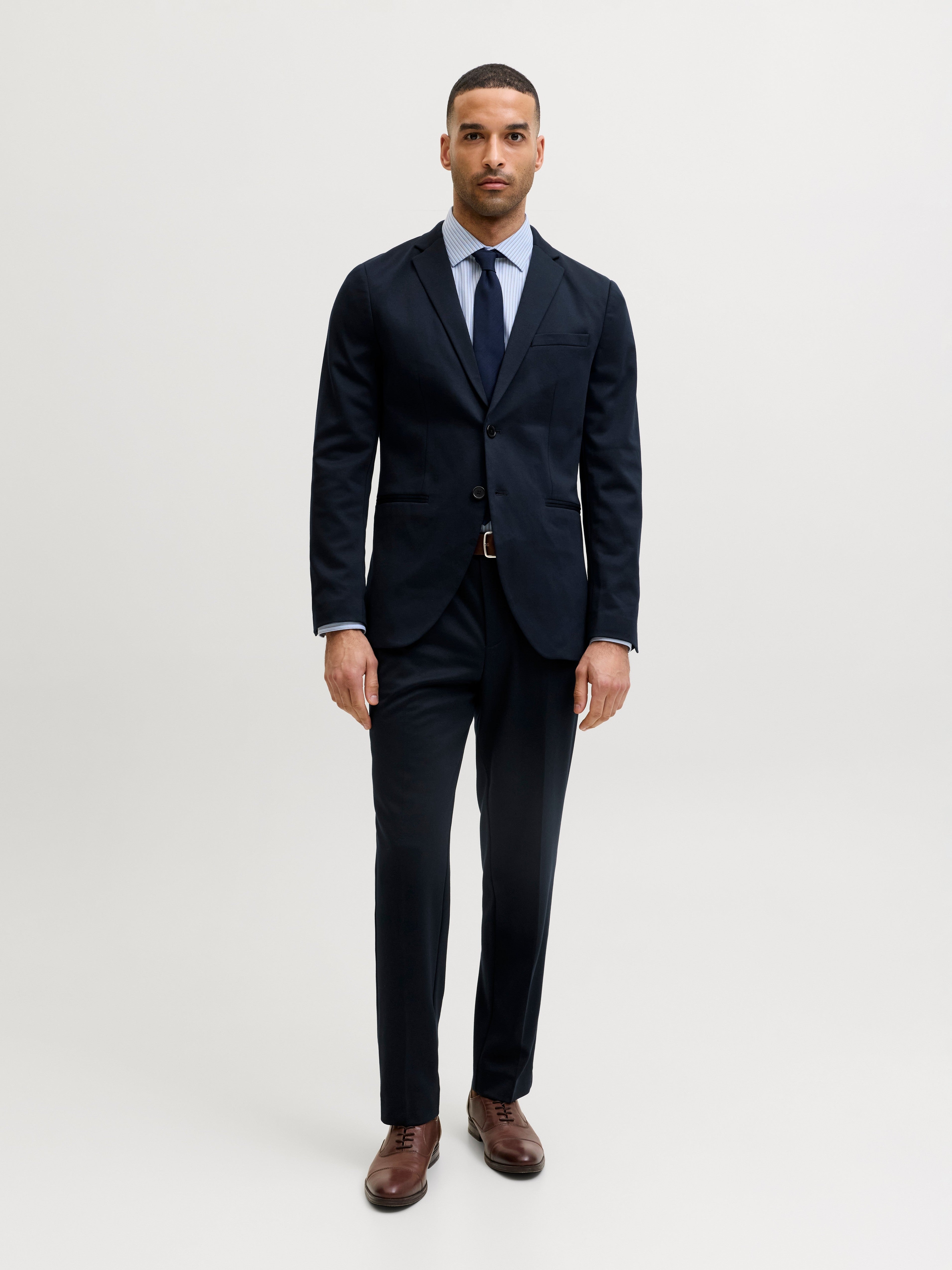 JACK & JONES JPRJAXON jersey blazer in dark navy - Image 4