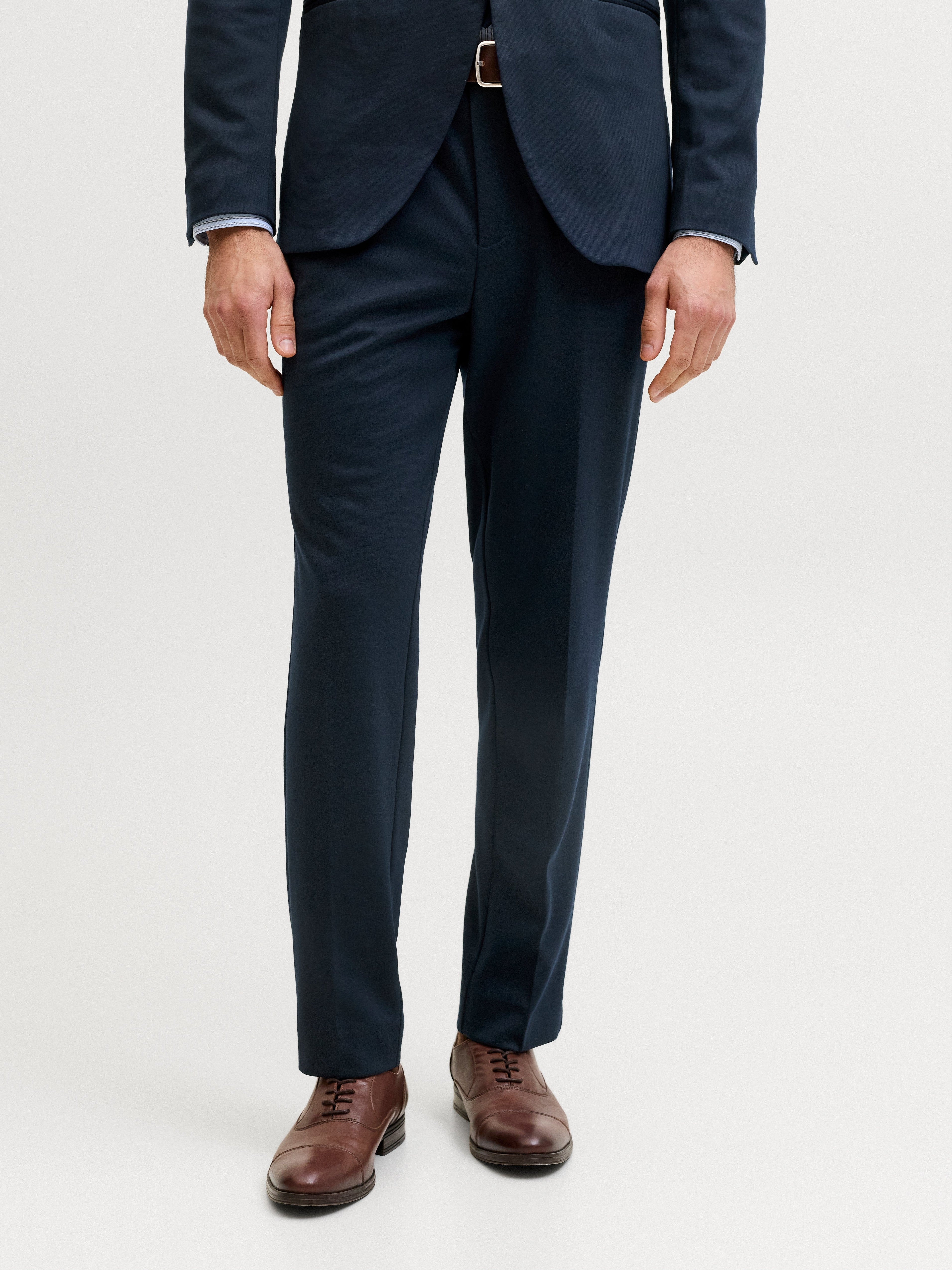 JACK & JONES JPRJAXON jersey trouser in dark navy - Image 1