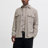 JACK & JONES JPRRAYLE melange solid overshirt - ermine