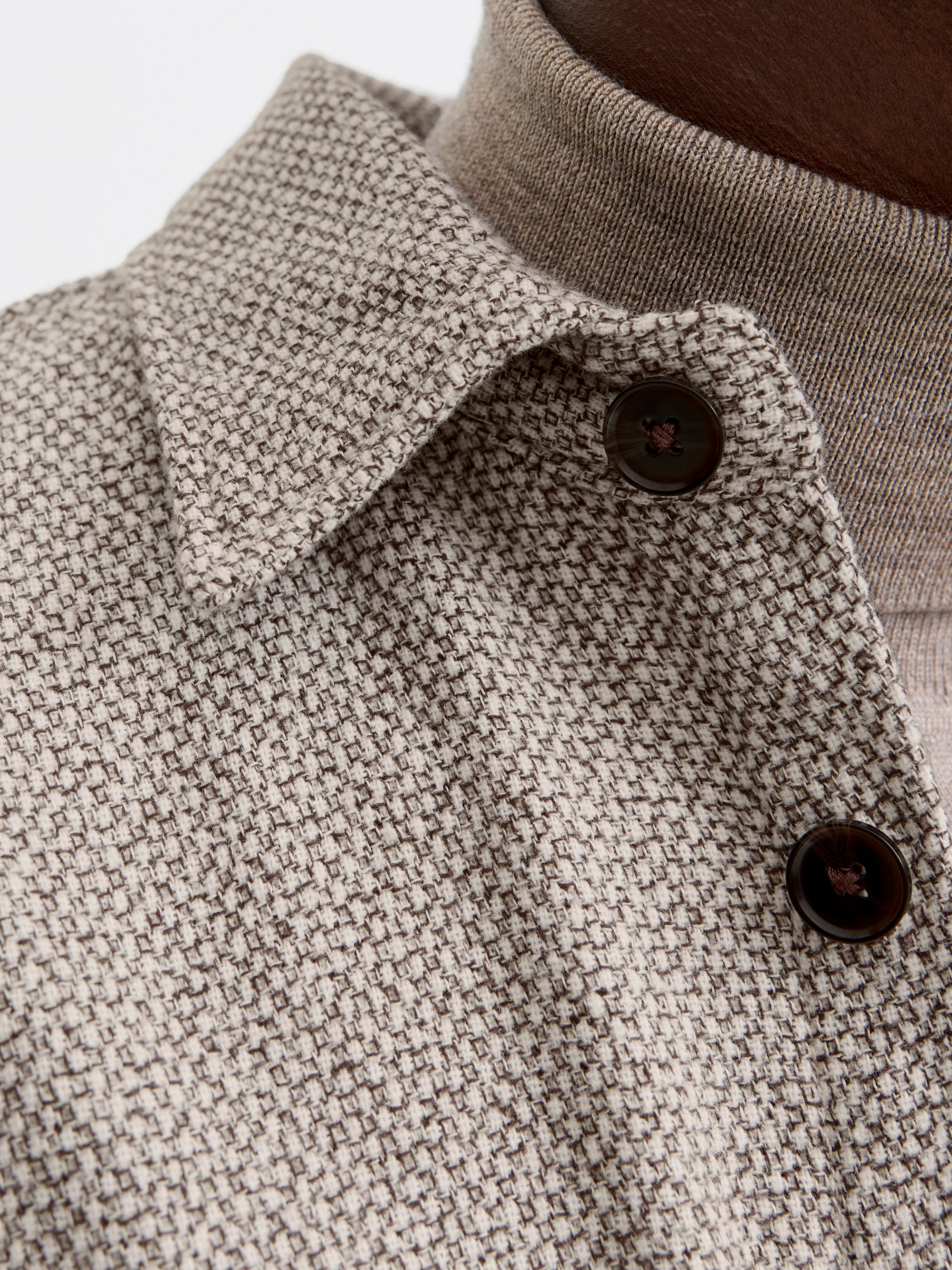 JACK & JONES JPRRAYLE melange solid overshirt - ermine