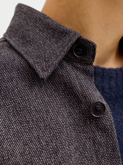 JACK & JONES JPRRAYLE melange solid overshirt in black beauty