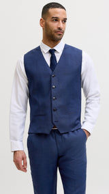 JACK & JONES JPRSOLARIS waistcoat in medieval blue - Image 1