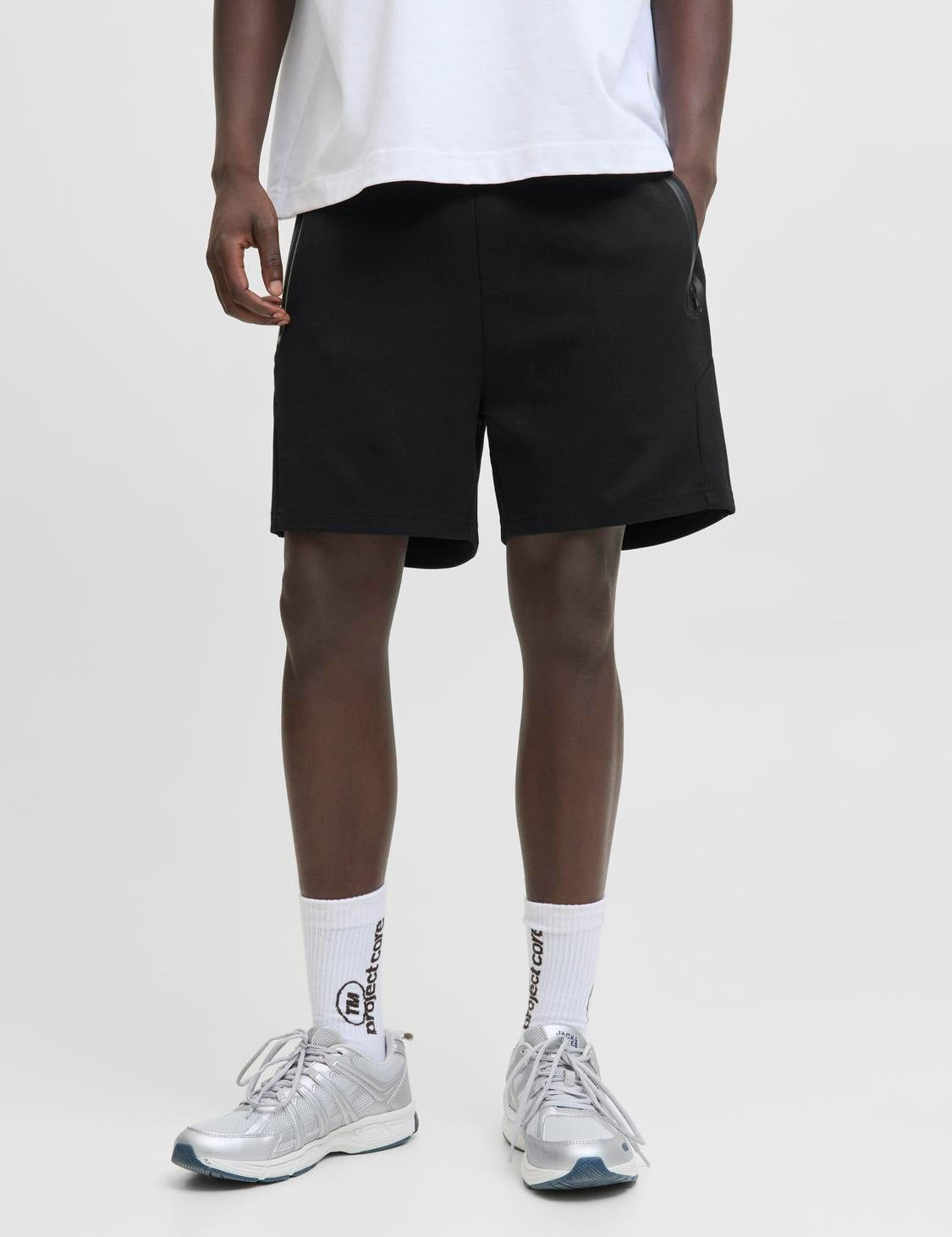 JACK & JONES JPSTGORDON fusion sweat shorts - black