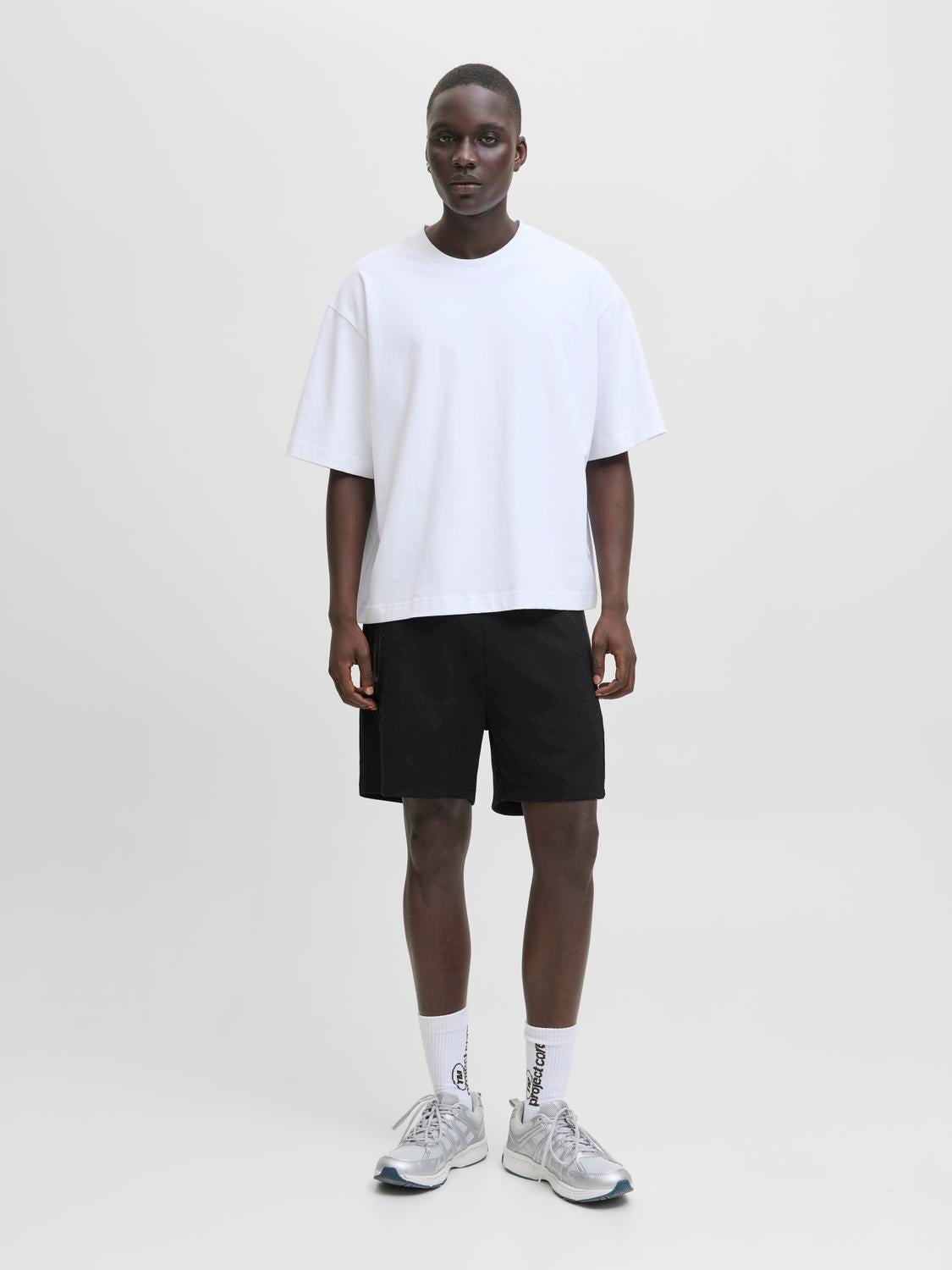 JACK & JONES JPSTGORDON fusion sweat shorts - black