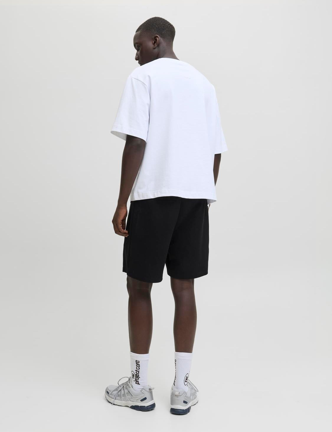 JACK & JONES JPSTGORDON fusion sweat shorts - black