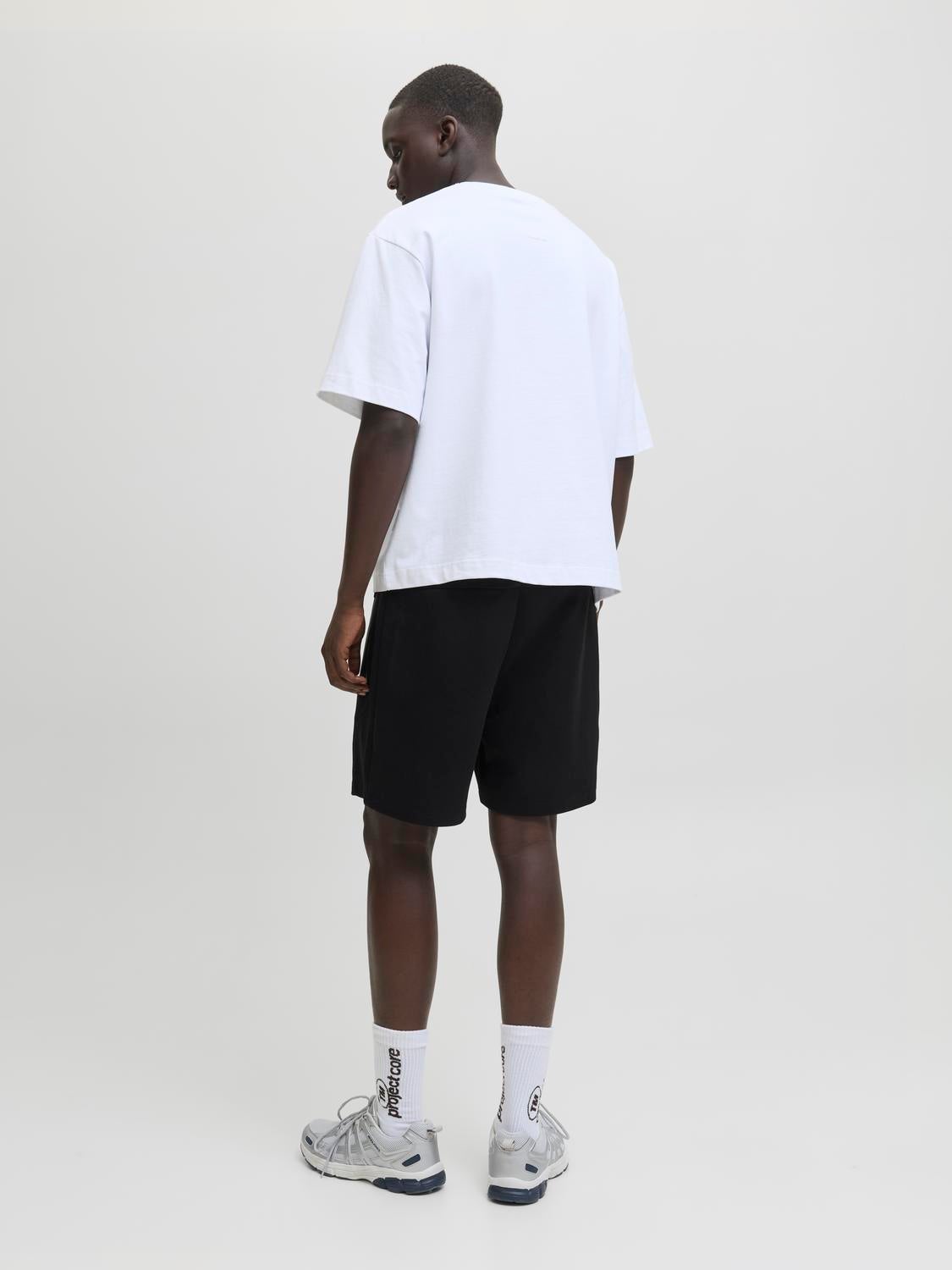 JACK & JONES JPSTGORDON fusion sweat shorts - black
