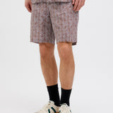 JACK & JONES JPSTJAIDEN seersucker aop short in deep taupe - Image 1