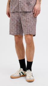 JACK & JONES JPSTJAIDEN seersucker aop short in deep taupe - Image 1