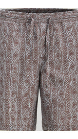 JACK & JONES JPSTJAIDEN seersucker aop short in deep taupe - Image 3