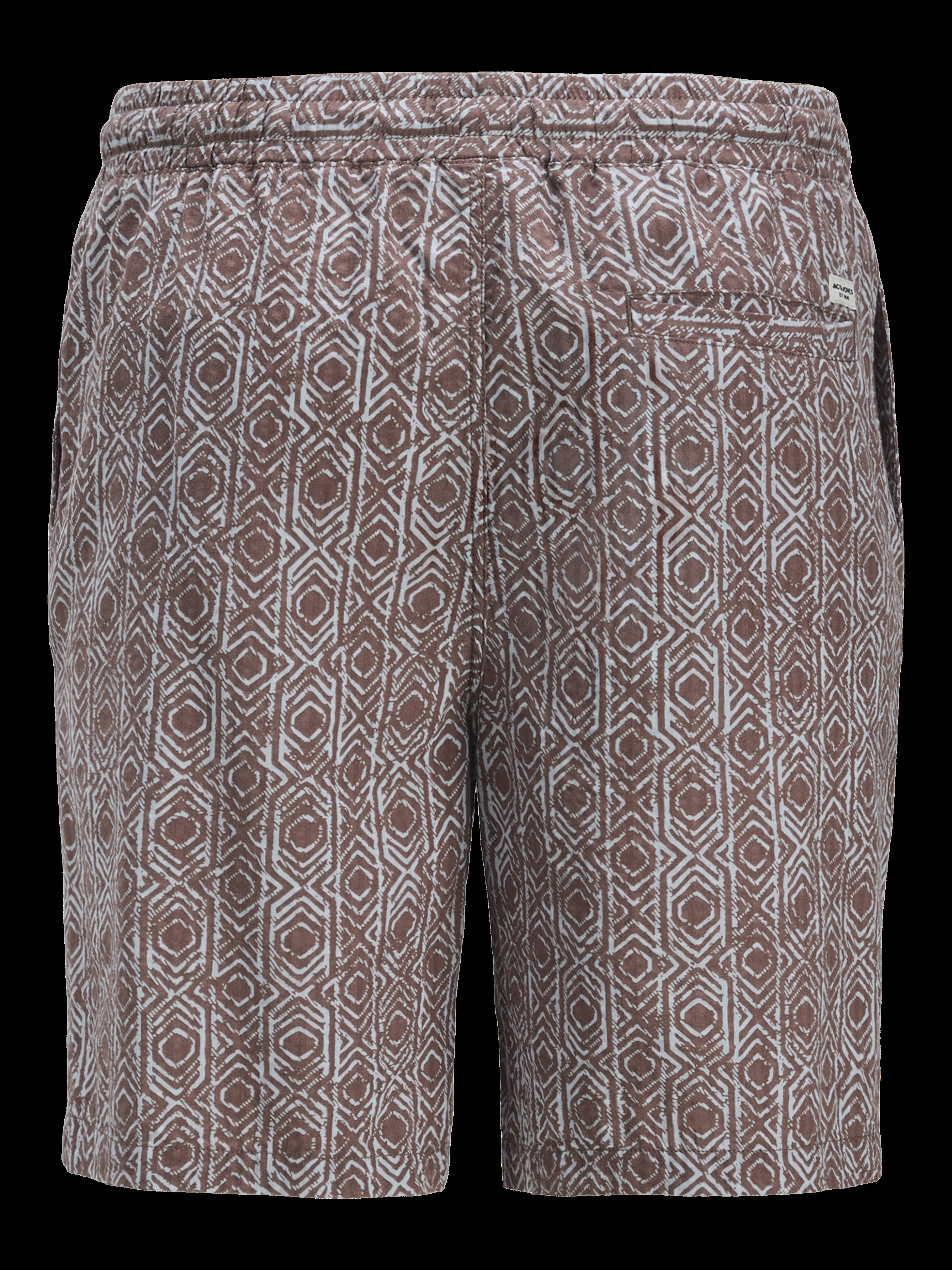 JACK & JONES JPSTJAIDEN seersucker aop short in deep taupe - Image 4