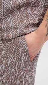 JACK & JONES JPSTJAIDEN seersucker aop short in deep taupe - Image 6