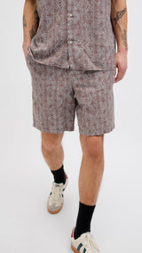 JACK & JONES JPSTJAIDEN seersucker aop short in deep taupe - Image 8