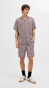 JACK & JONES JPSTJAIDEN seersucker aop short in deep taupe - Image 5