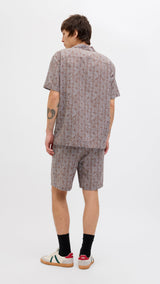 JACK & JONES JPSTJAIDEN seersucker aop short in deep taupe - Image 2