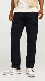 JACK & JONES JPSTKANE barkley cargo pant in black - Image 1