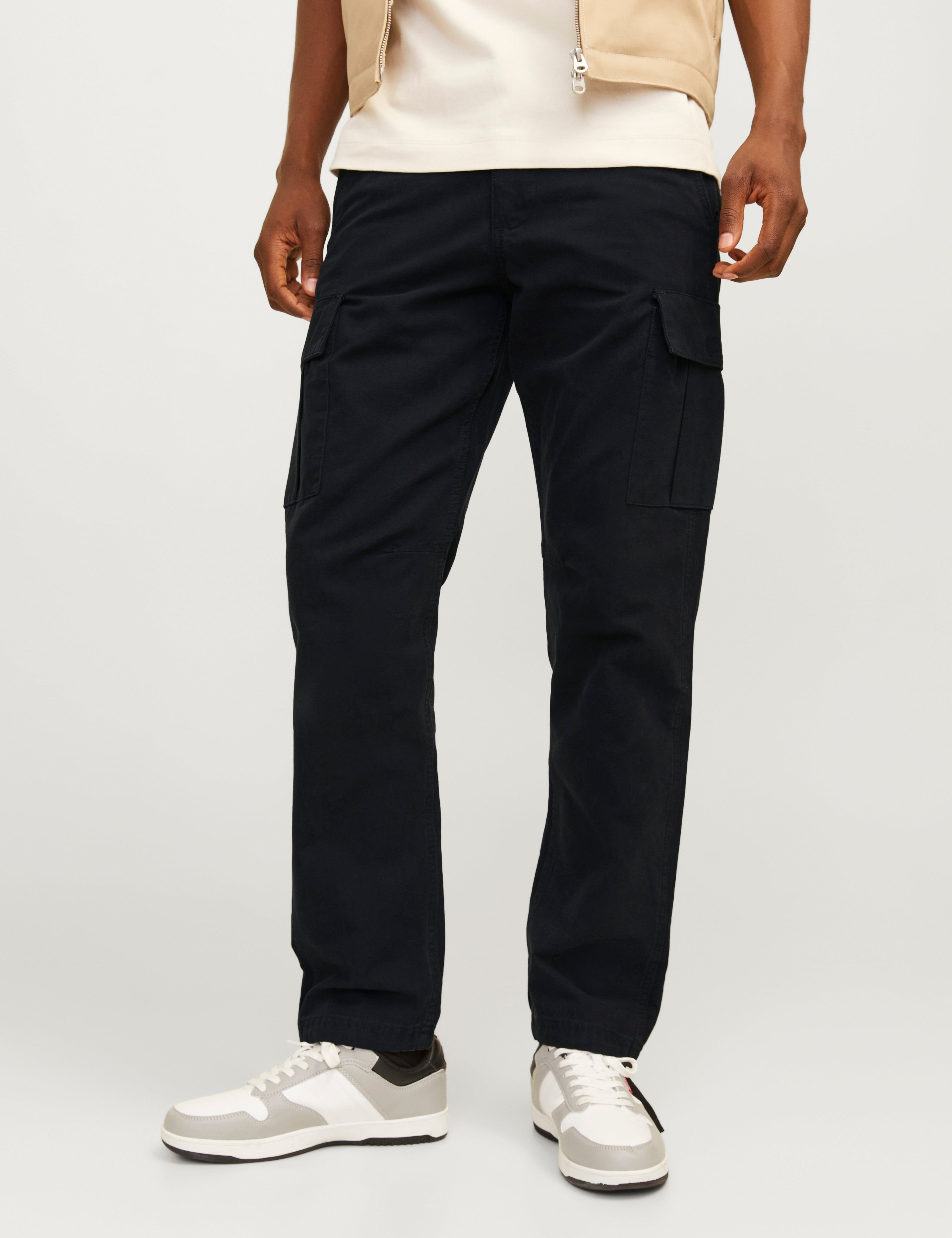 JACK & JONES JPSTKANE barkley cargo pant in black - Image 1