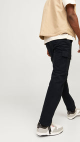 JACK & JONES JPSTKANE barkley cargo pant in black - Image 8