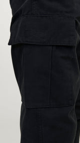 JACK & JONES JPSTKANE barkley cargo pant in black - Image 6