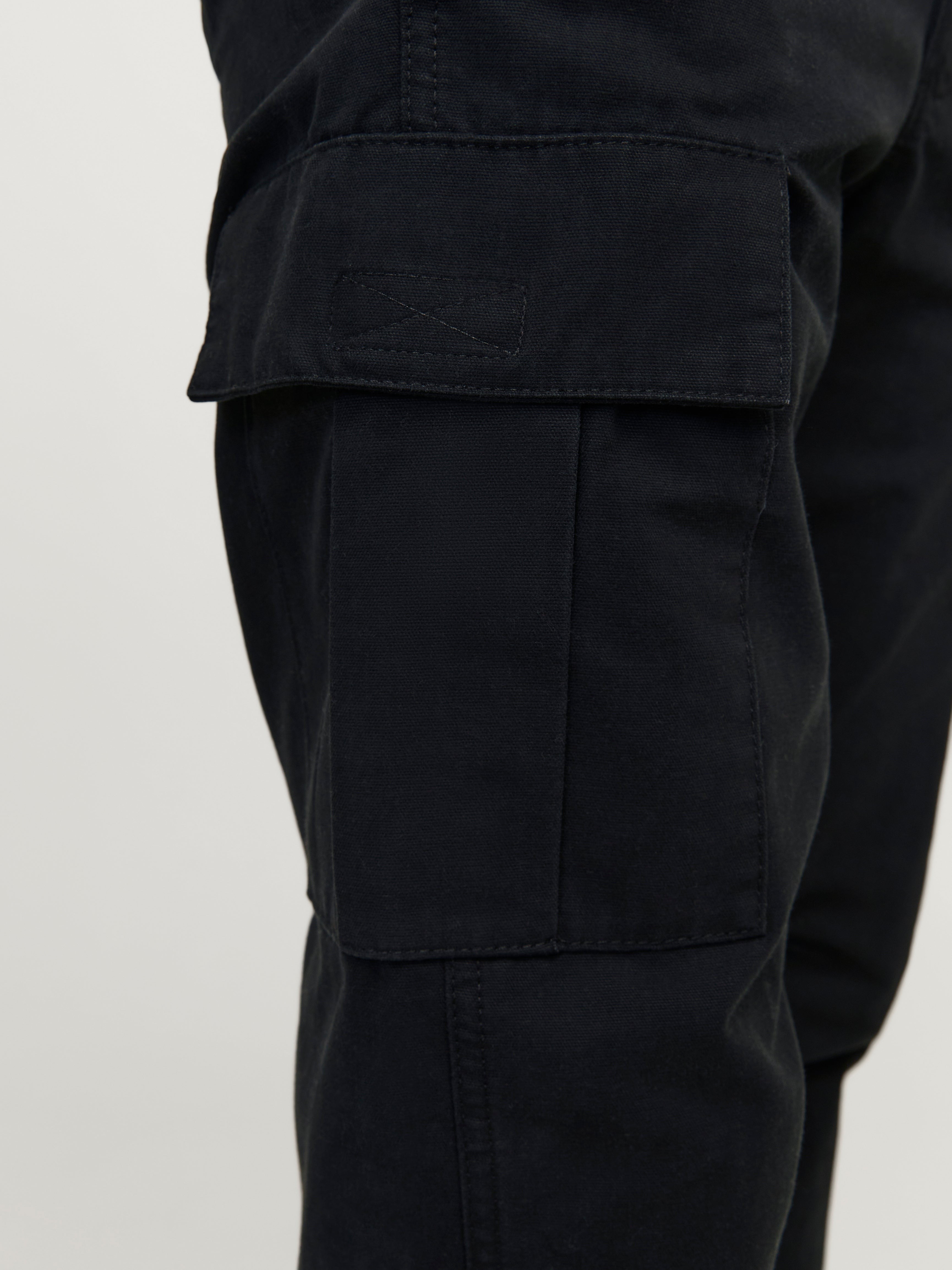 JACK & JONES JPSTKANE barkley cargo pant in black - Image 6