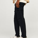 JACK & JONES JPSTKANE barkley cargo pant in black - Image 7