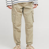 JACK & JONES JPSTKANE noah cuffed cargo in moonbeam - Image 1