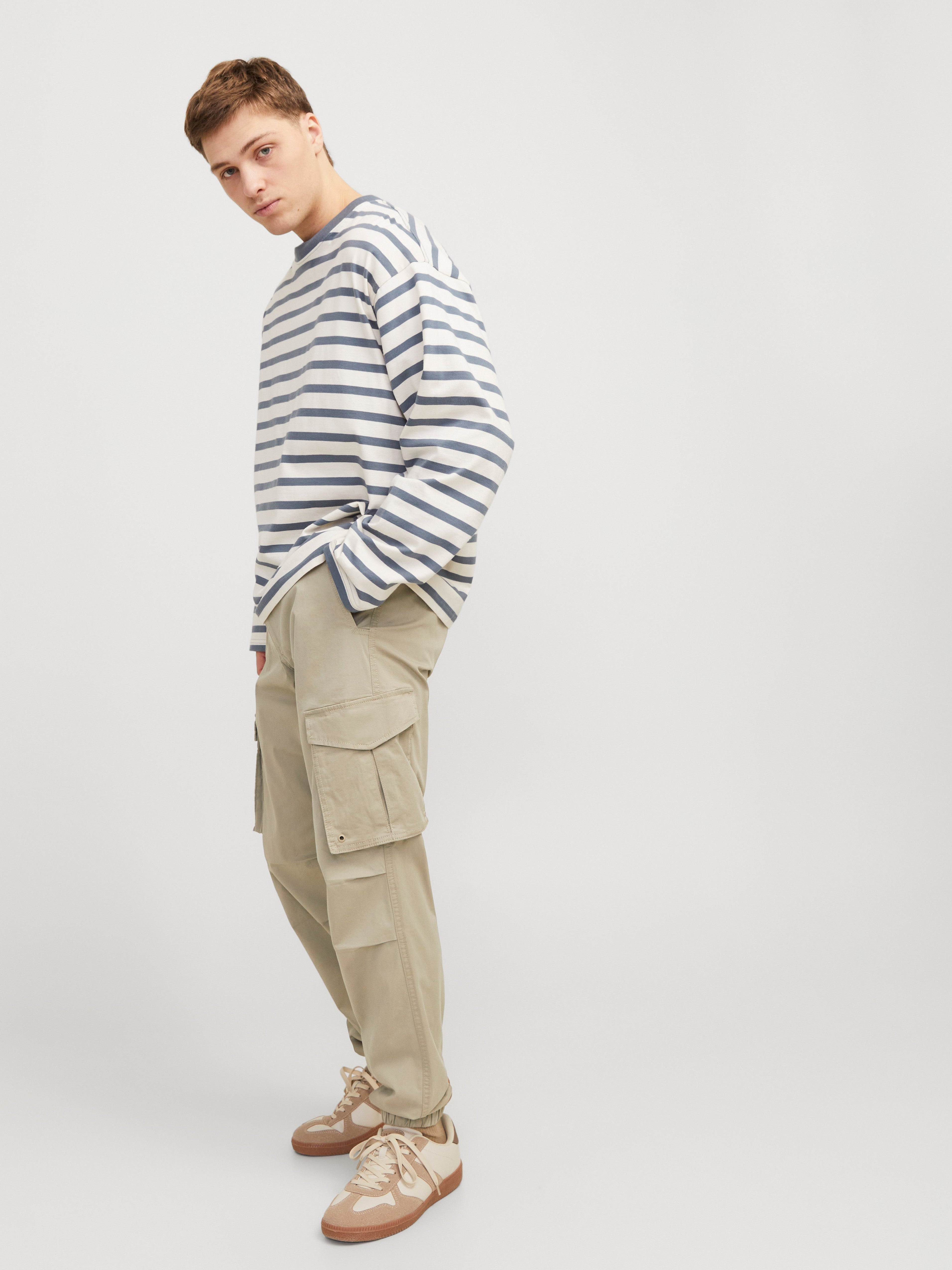 JACK & JONES JPSTKANE noah cuffed cargo in moonbeam - Image 8