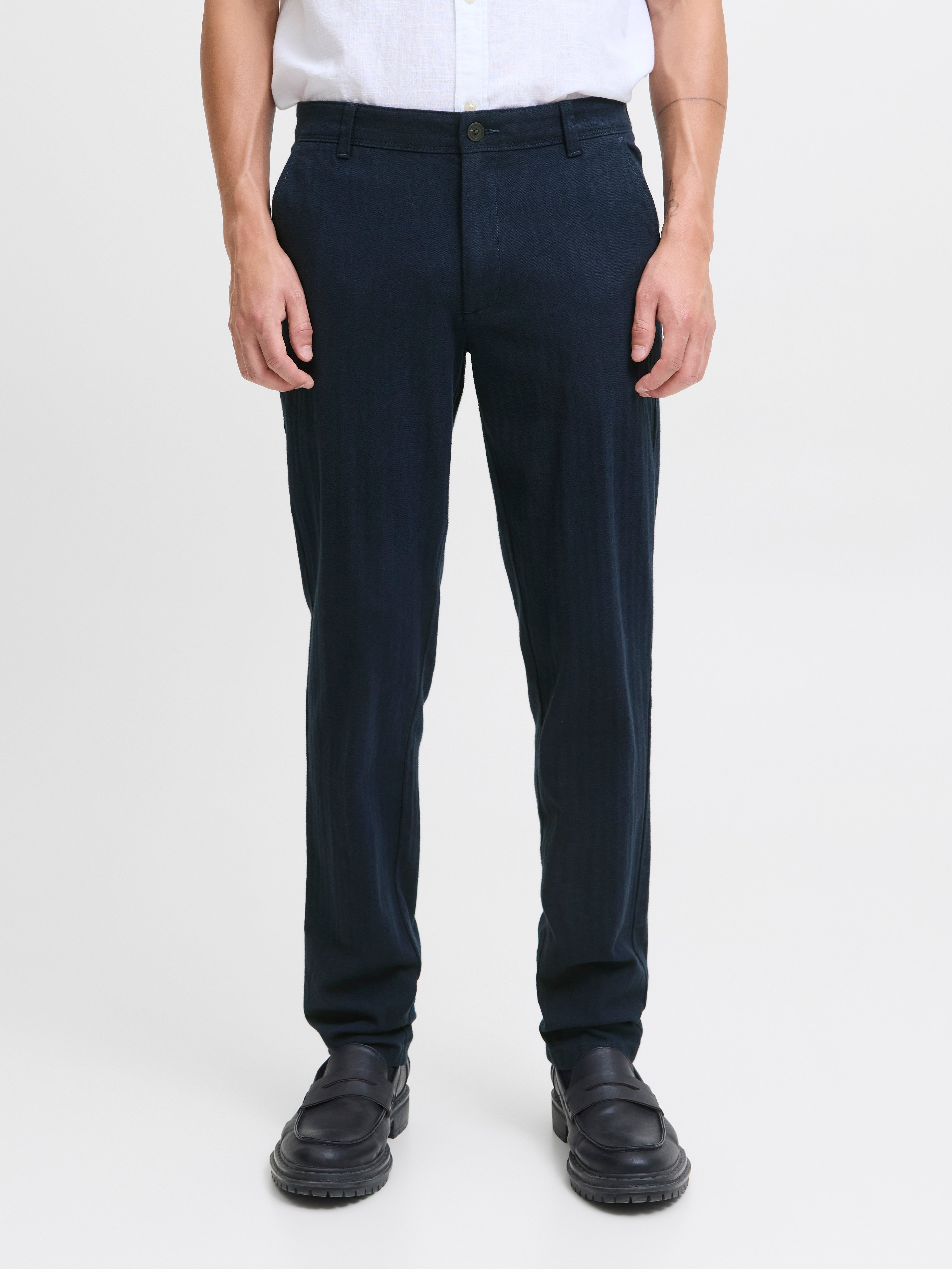 JACK & JONES JPSTMARCO bowie winter chino - navy blazer herringbone
