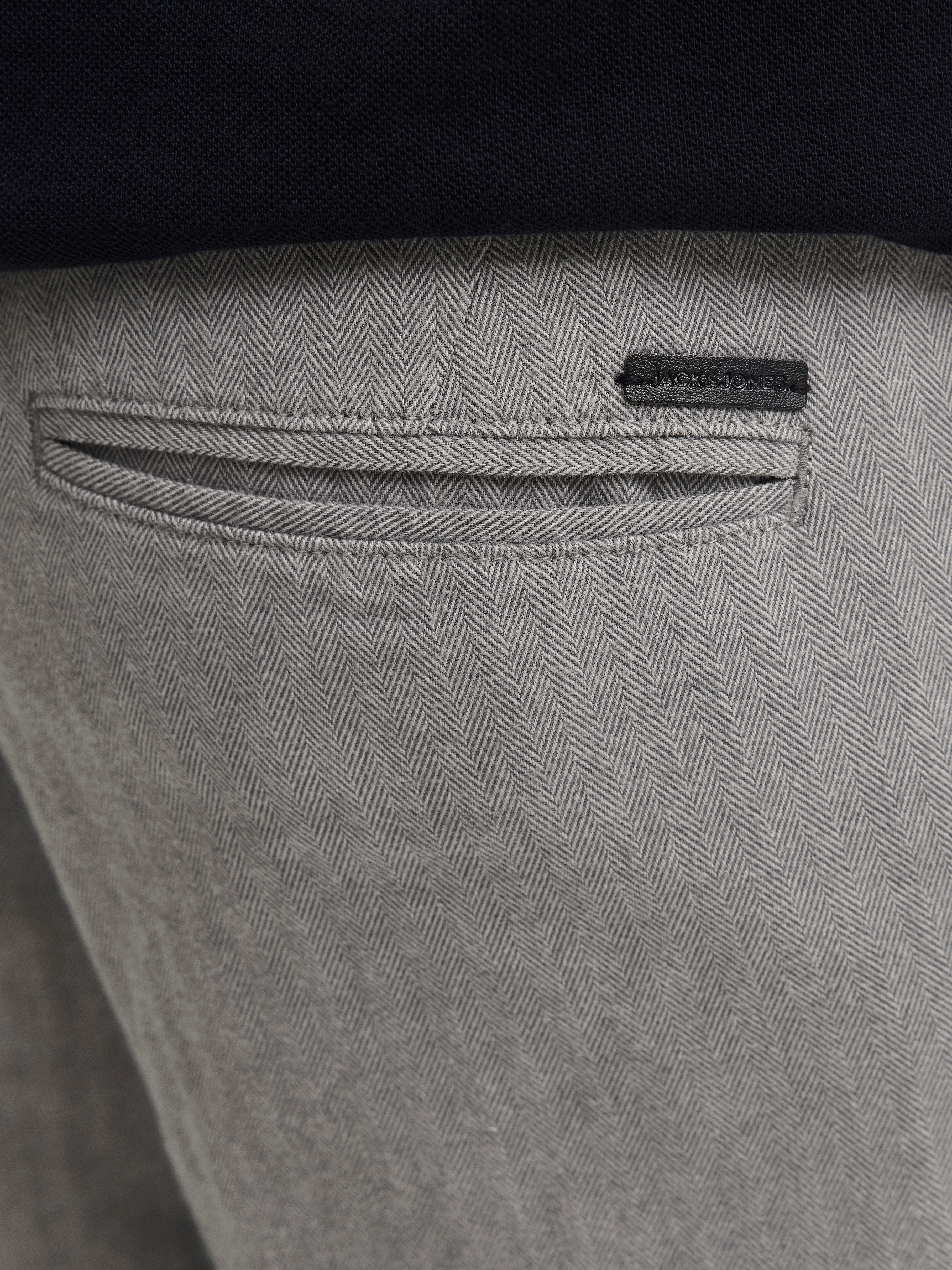 JACK & JONES JPSTMARCO bowie winter chino - grey melange herringbone