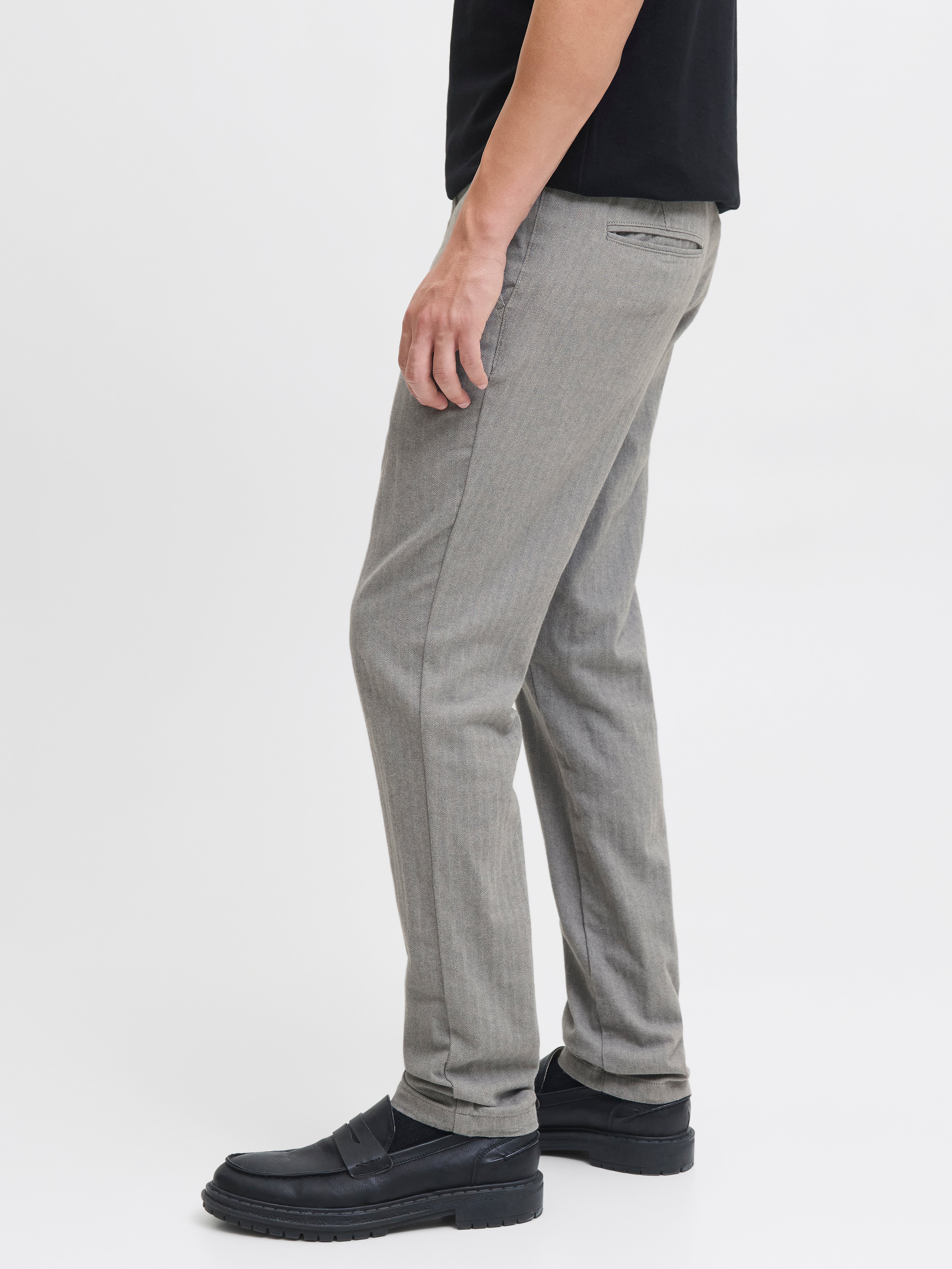 JACK & JONES JPSTMARCO bowie winter chino - grey melange herringbone