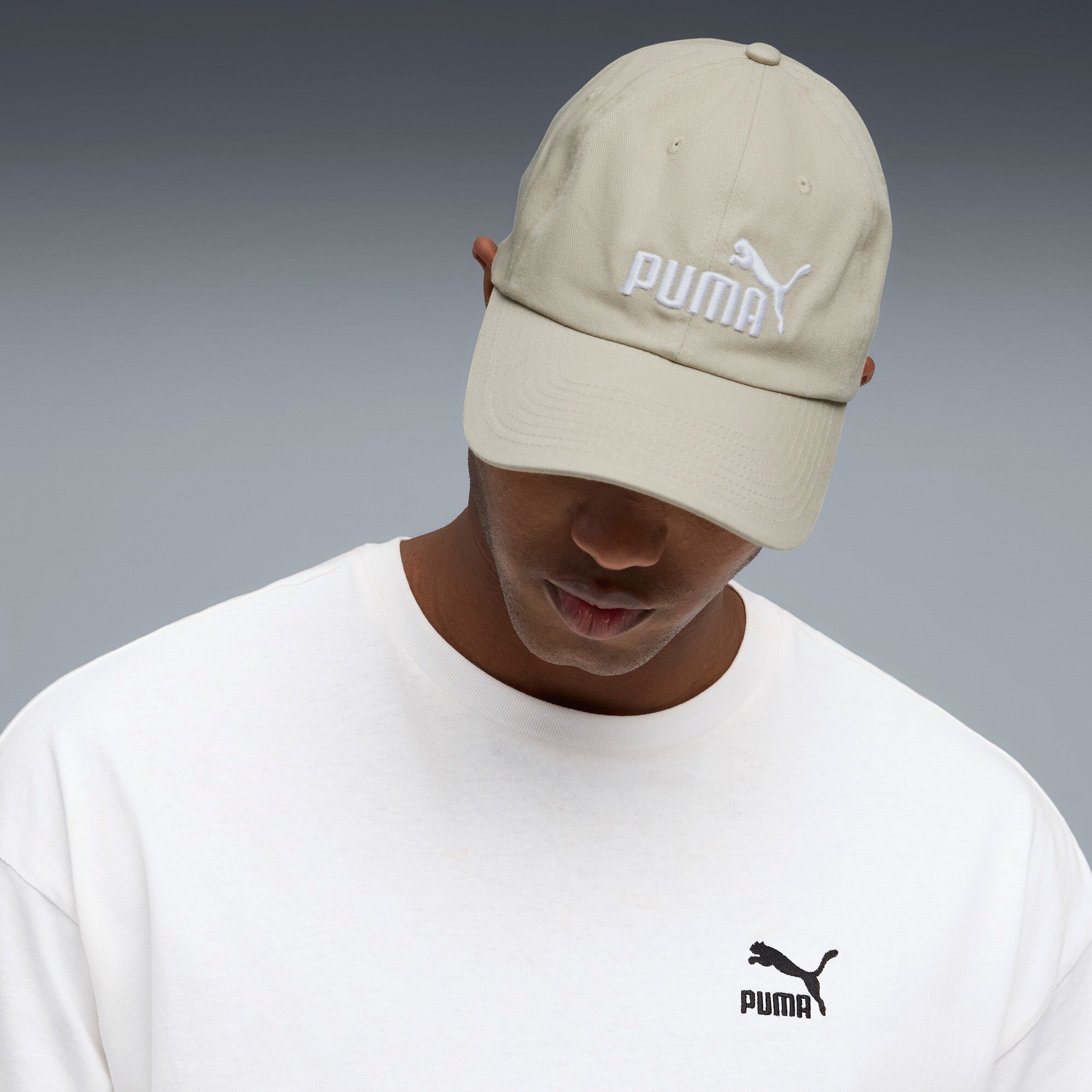 PUMA ESS No.1 logo baseball cap in pebble gray