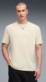 PUMA essentials elevated cat logo relaxed tee men in alpine snow