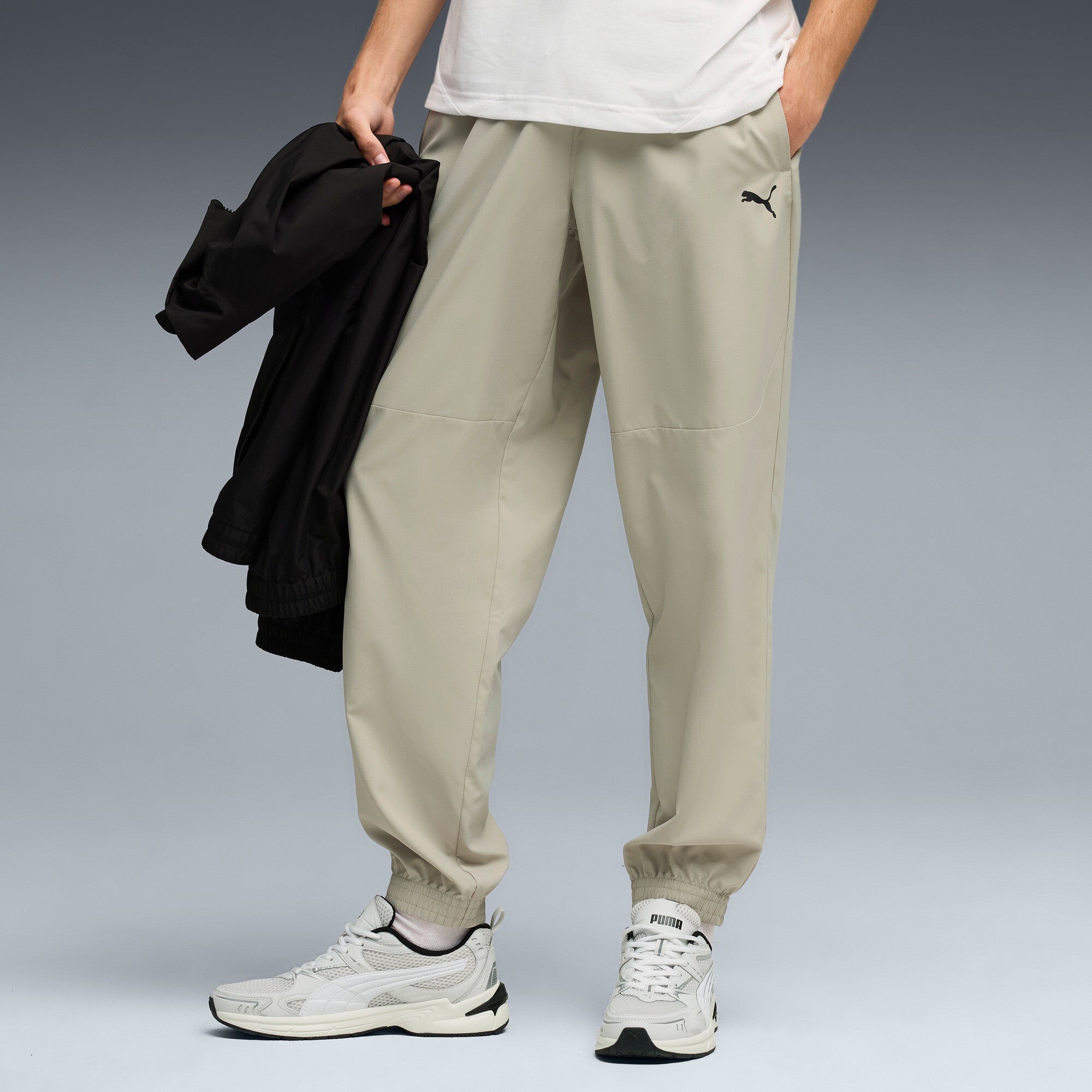 PUMA PUMATECH woven cargo pants men in pebble gray