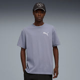 PUMA essentials elevated cat logo relaxed tee men in gray sky