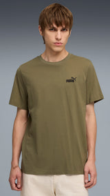 PUMA essentials small no. 1 logo tee men in loden green