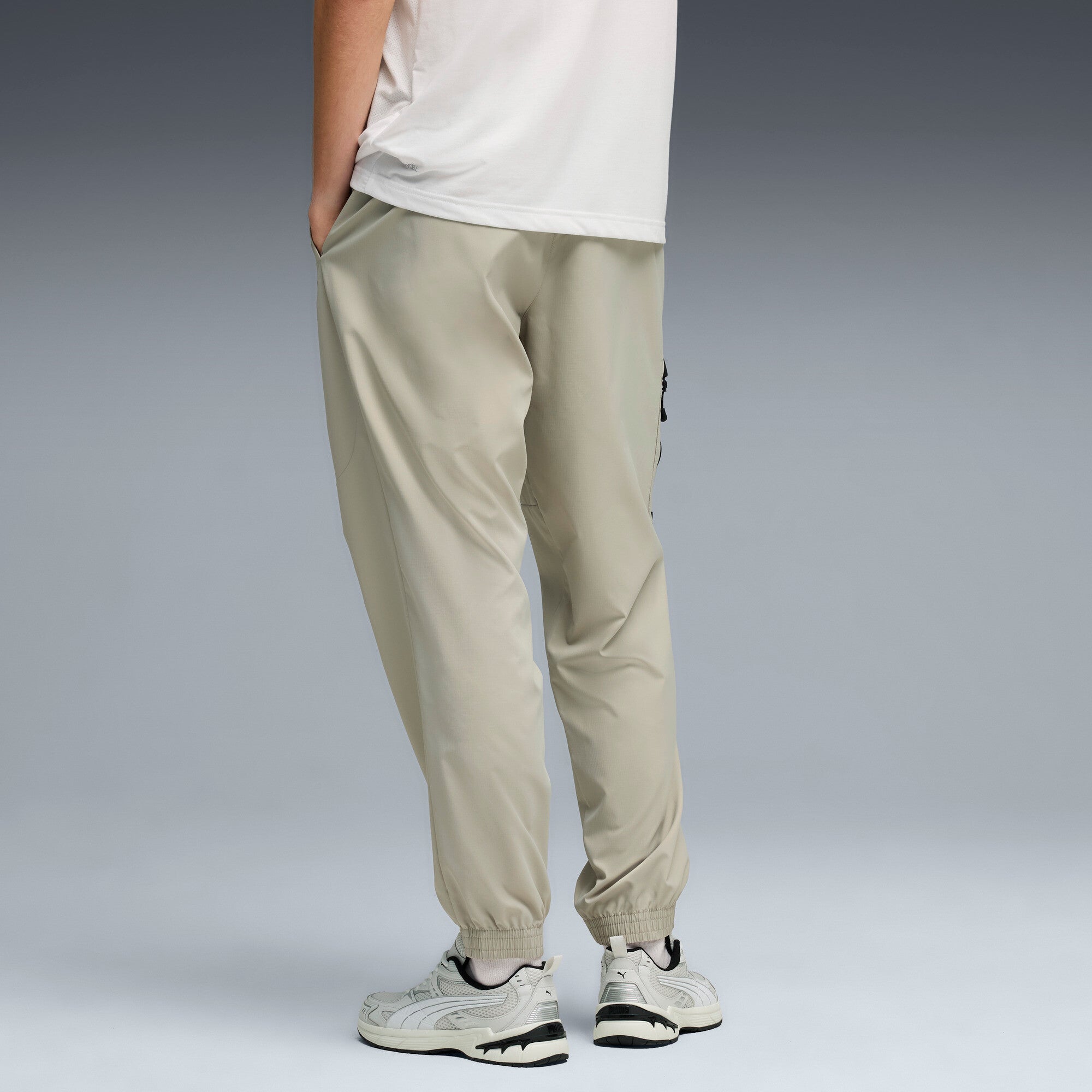PUMA PUMATECH woven cargo pants men in pebble gray