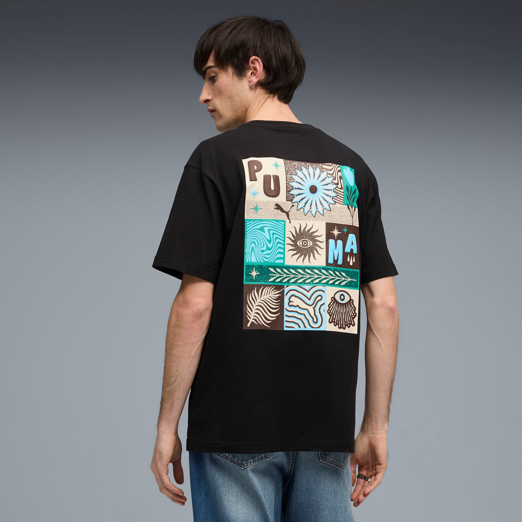 PUMA sunset drive relaxed tee men in black