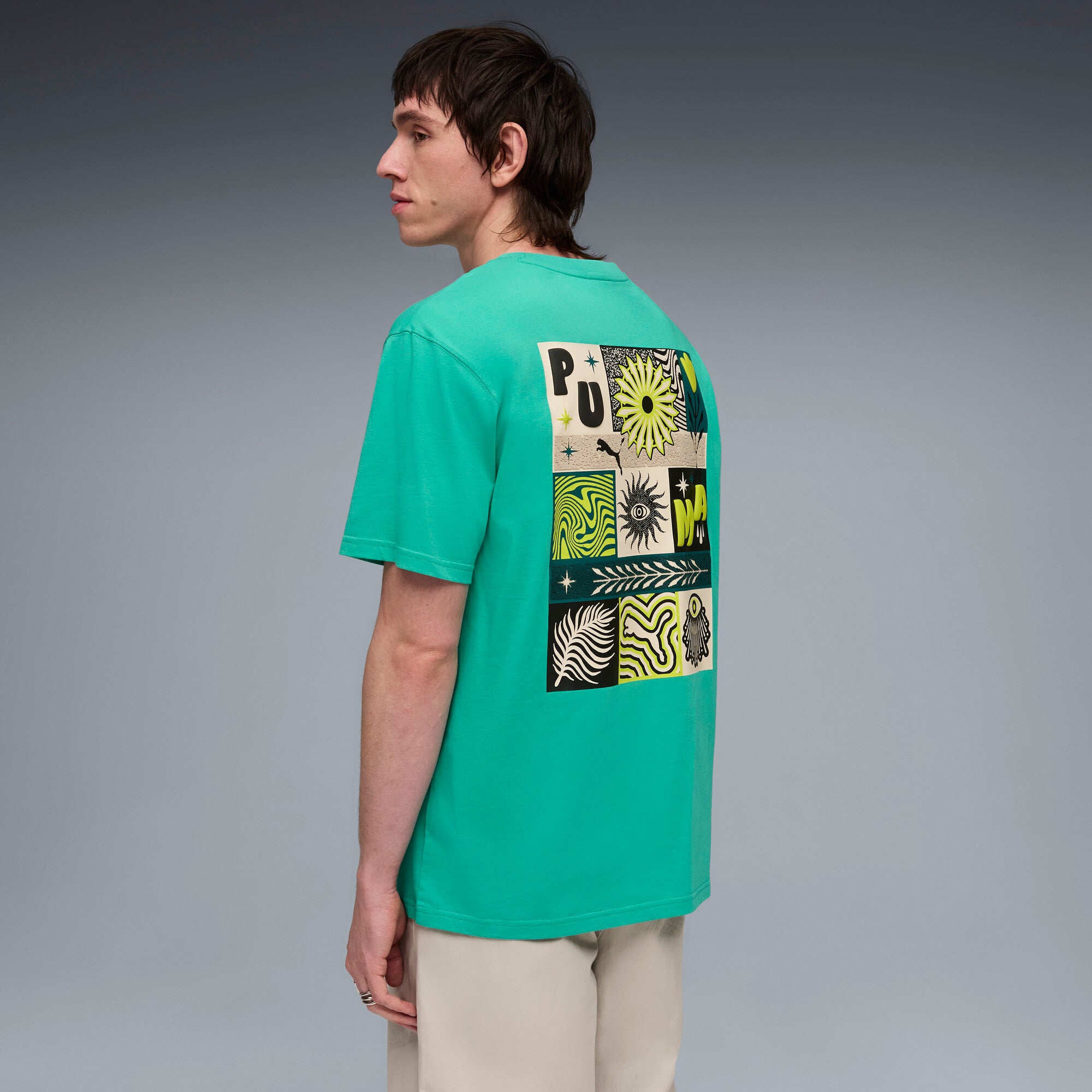 PUMA sunset drive relaxed tee men in vibrant green