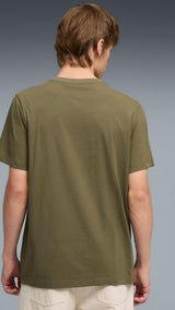 PUMA essentials small no. 1 logo tee men in loden green