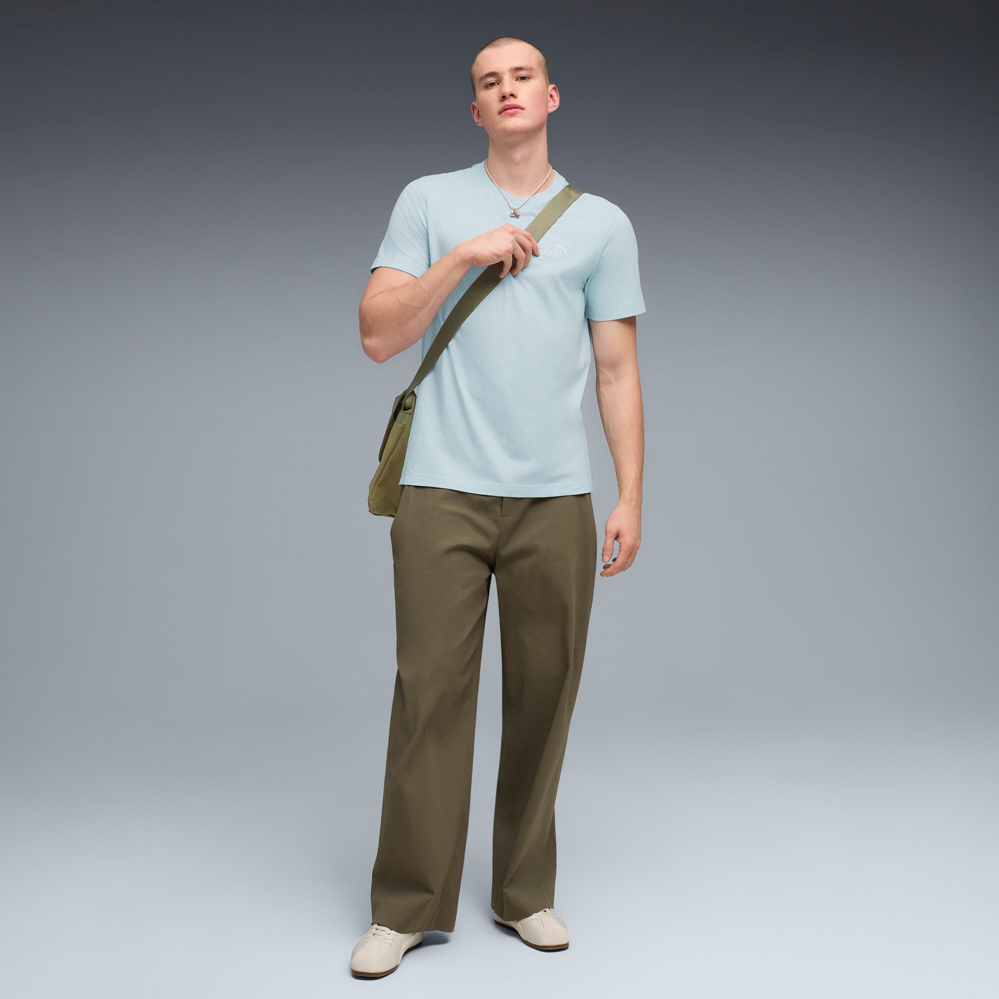 PUMA essentials small no. 1 logo tee men in fresh water