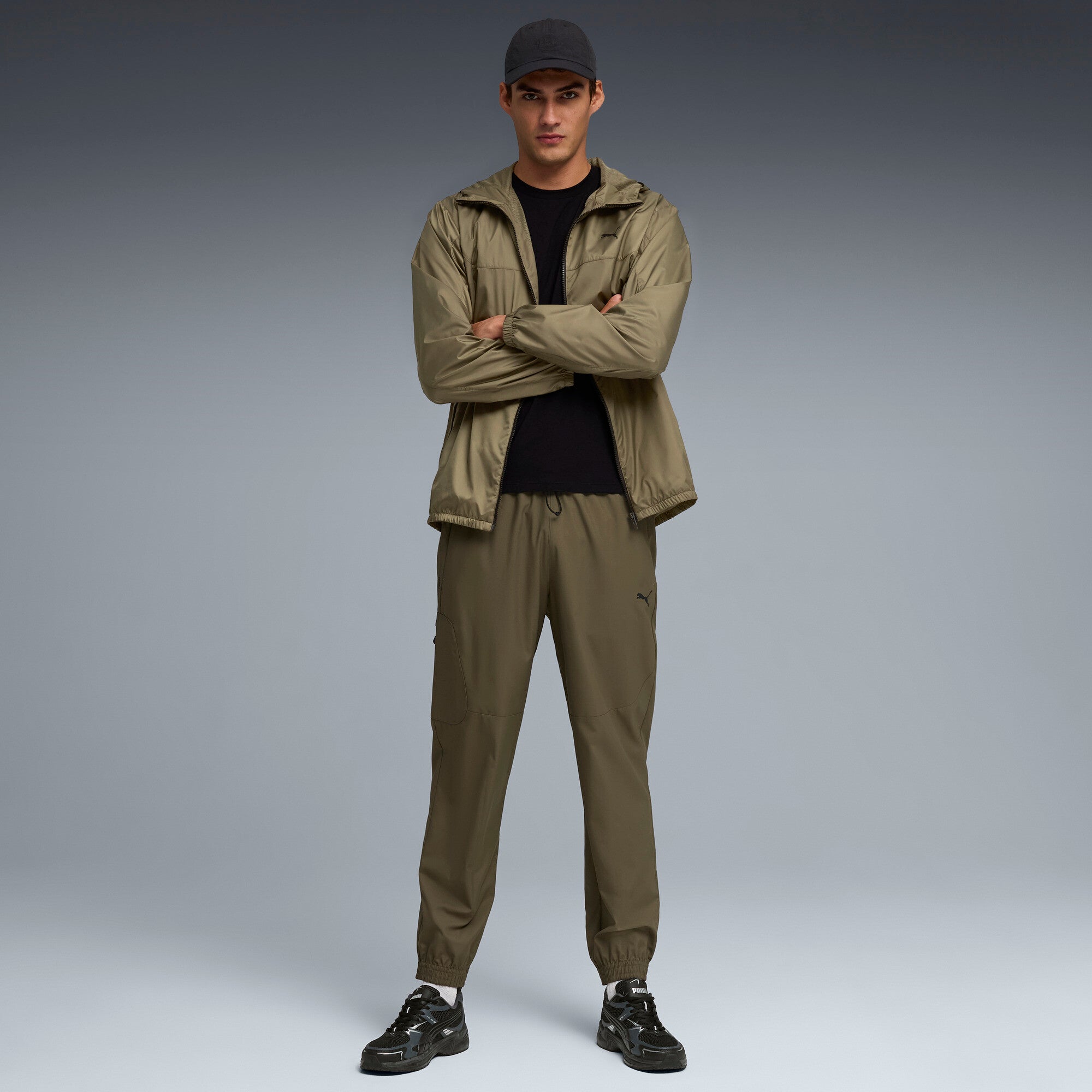PUMA PUMATECH woven cargo pants men in loden green