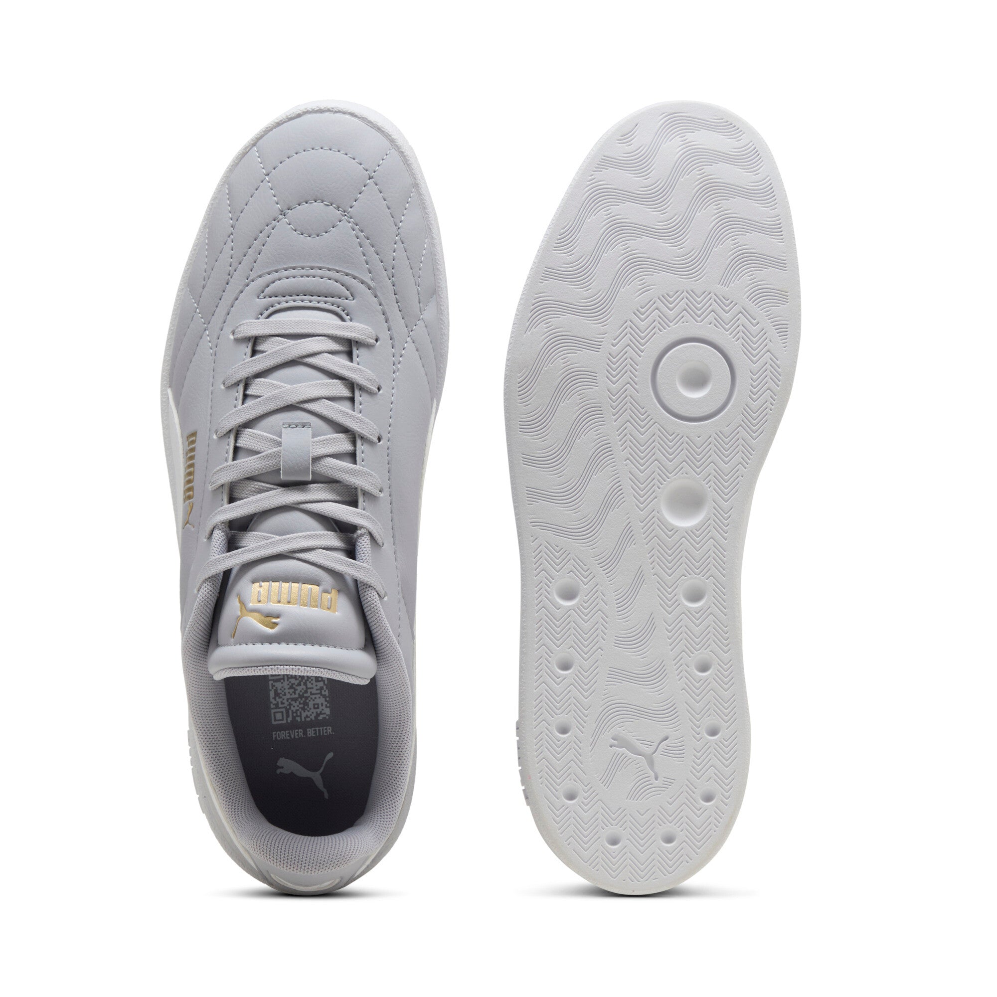 PUMA club II indoor sneakers unisex in vibrant silver and white