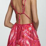Mango dress pluma in fuchsia