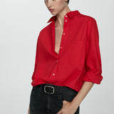 Mango shirt juanes in red