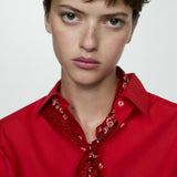 Mango shirt juanes in red