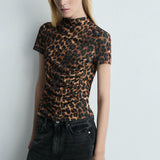 Mango t-shirt leo in brown