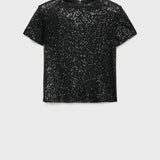Mango t-shirt xsaturno in black