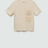 Mango t-shirt patxi in beige