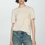 Mango t-shirt patxi in beige